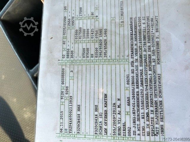 LKW mit Pritsche (offen) SCANIA P320 CB 4x4 Doka AHK Klima 9-Sitze Aut. Stdhz.