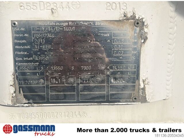 Tankauflieger Rohr TAL 44.0/11-27, 43.950l, 4 Kammern,