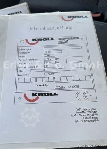 Vacuum tank truck MAN 26.410, KROLL 3-10, Vakuumpumpe, WRS, Lenkachse