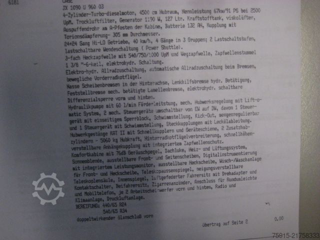 Sonstige CASE JX 1090 U Allrad Klima Druckluft 24-Gang 40Km/h