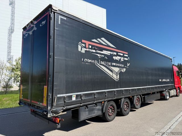 Open semitrailer with tarp FLIEGL SDS Megatrailer/Luft-Lift/Palettenkasten/Hubdach
