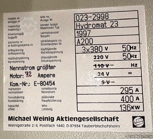 Moulder WEINIG HYDROMAT 23