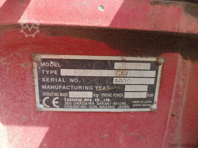 Mini Excavator  < 7t Takeuchi TB23R with 3 excavator buckets