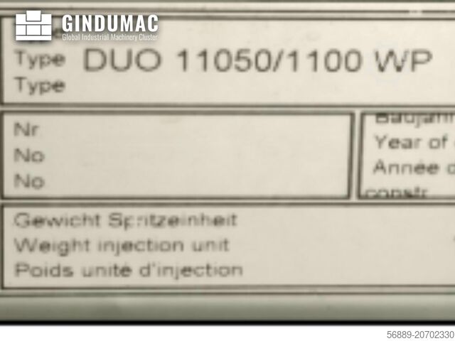 Hydraulische Spritzgießmaschine Engel Duo 11050/1100 WP