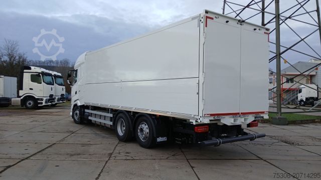 LKW mit Getränkeaufbau DAF FAN XG 480 Swing-Board-Aufbau Mitnahmestapler