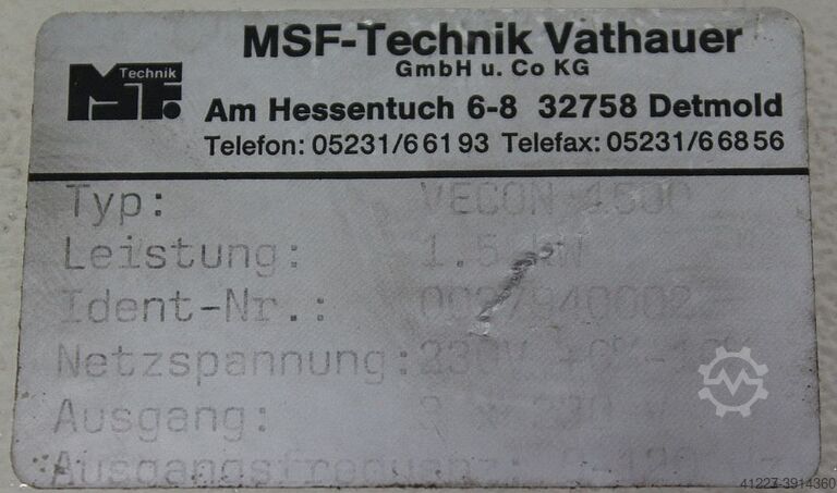 Frequency converter 1.5 kW MSF Technik VECON 1500