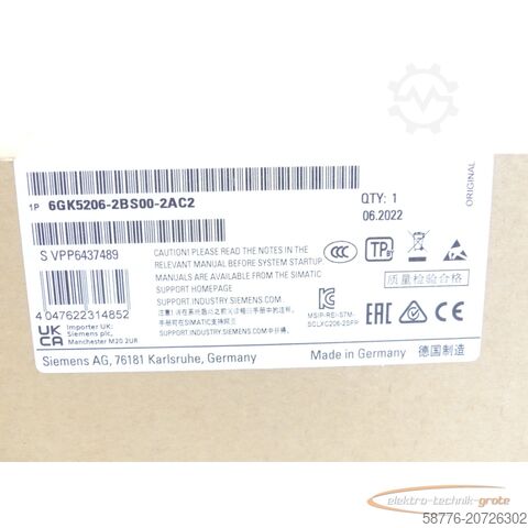Component Siemens 6GK5206-2BS00-2AC2 Switch Modul SN VPP6437489