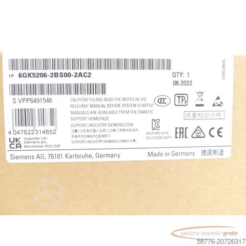 Component Siemens 6GK5206-2BS00-2AC2 Switch Modul SN VPP6491546