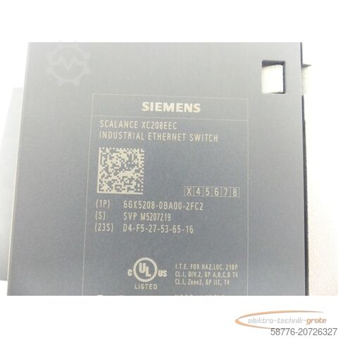 Component Siemens 6GK5208-0BA00-2FC2 Industrial Ethernet Switch SN: SVPM5207219 - ungbr. -