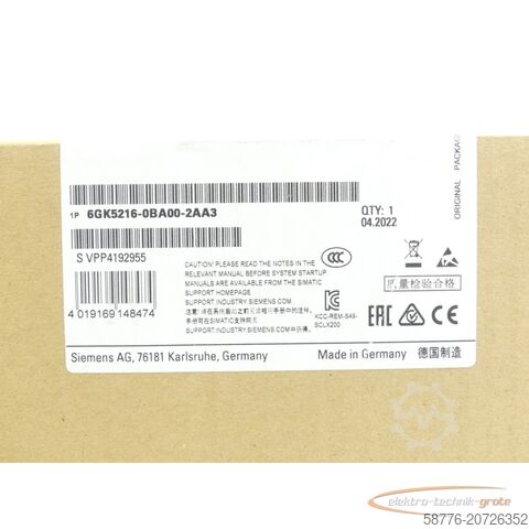 Component Siemens 6GK5216-0BA00-2AA3 SN:VPP4192955 - ! -