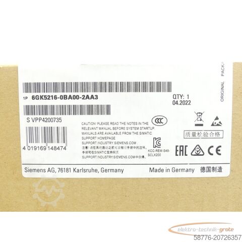 Component Siemens 6GK5216-0BA00-2AA3 SN:VPP4200735 - ! -