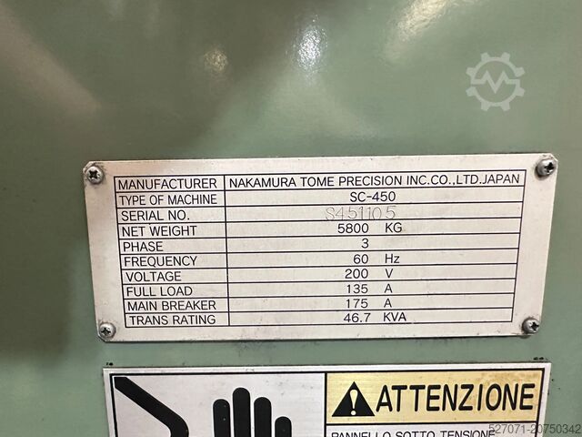 Heavy Duty CNC-Drehmaschine mit C-Achse Nakamura SC-450