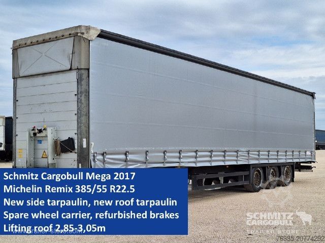 Open semitrailer with tarp Schmitz Cargobull Curtainsider Mega