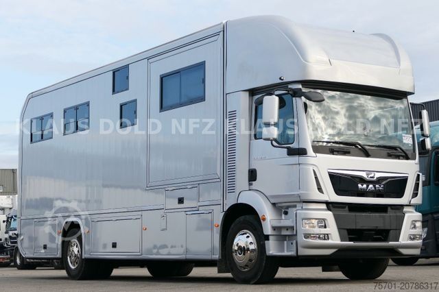Viehtransporter LKW MAN TGM 18.290 Pferdetransport Wohnwagen Slide-Out