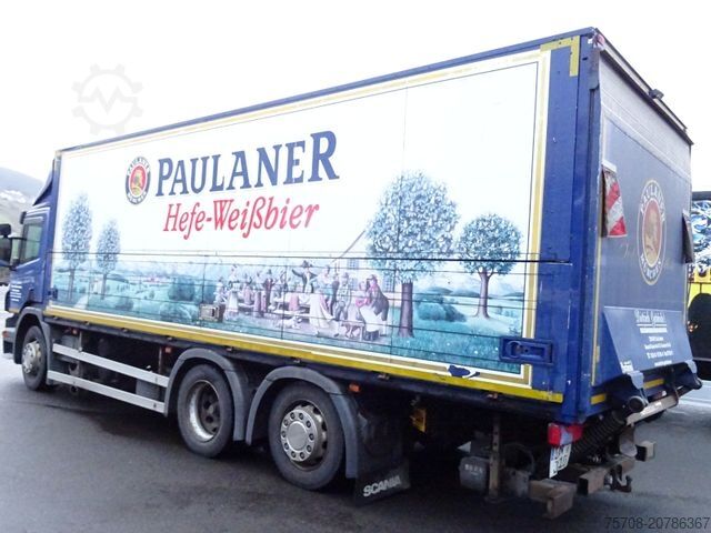 Box truck SCANIA P 320*7,3m Schwenkwand*Lift/Lenk*LBW*2x AHK*Diff