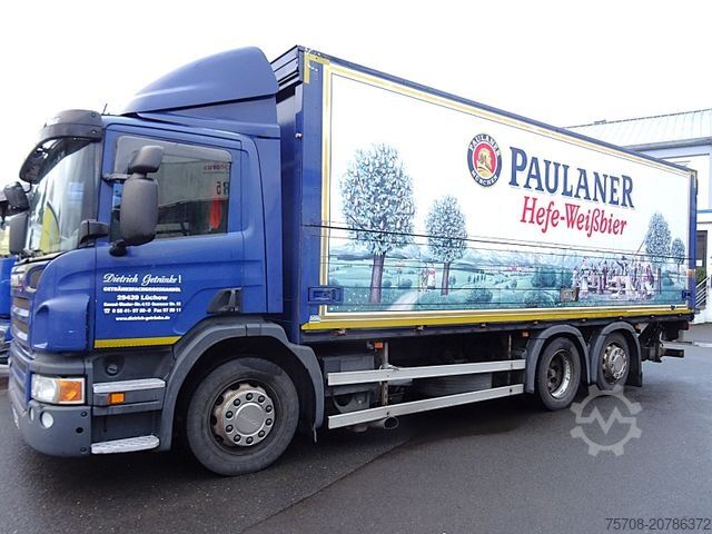 Beverage truck SCANIA P 320*7,3m Schwenkwand*Lift/Lenk*LBW*2x AHK*Diff