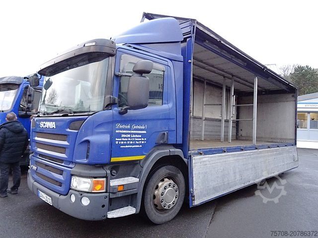 Beverage truck SCANIA P 320*7,3m Schwenkwand*Lift/Lenk*LBW*2x AHK*Diff