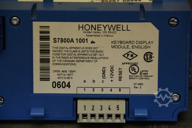 Control panel Honeywell S7800A1001