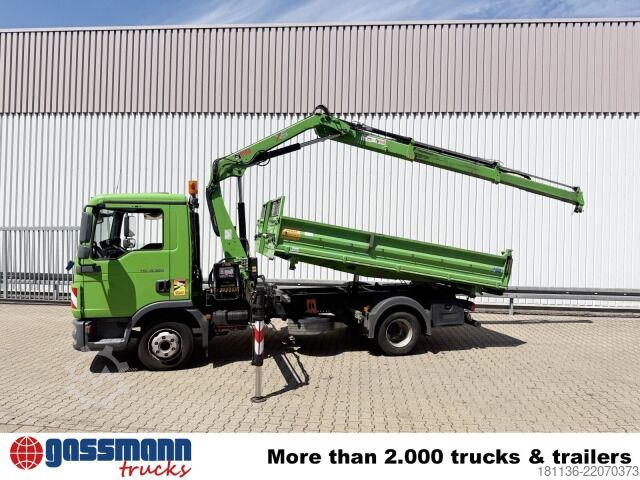 Kipper LKW MAN TGL 12.220 4X2 BB, EEV, Kran Hiab 088 BS-2 CL