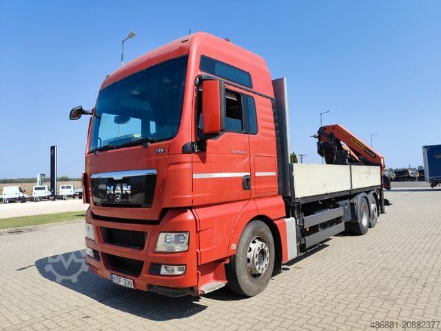 Flatbed truck MAN TGX 26.400FG 6x2   Palfinger 36002