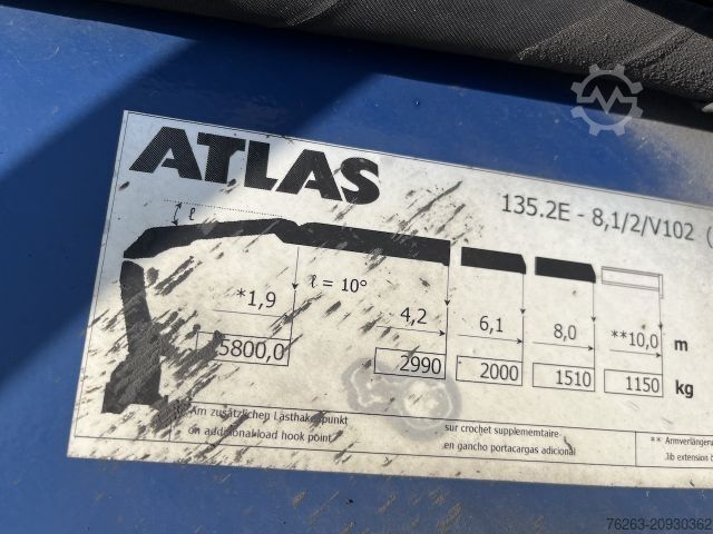 Flatbed truck MERCEDES-BENZ 2541 6x2 Atlas 135.2E Pritsche 8,20 m