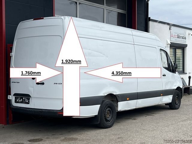 High top van MERCEDES-BENZ Sprinter 315 CDI MAXI L4H2 Klima Tempomat 3-Sitz