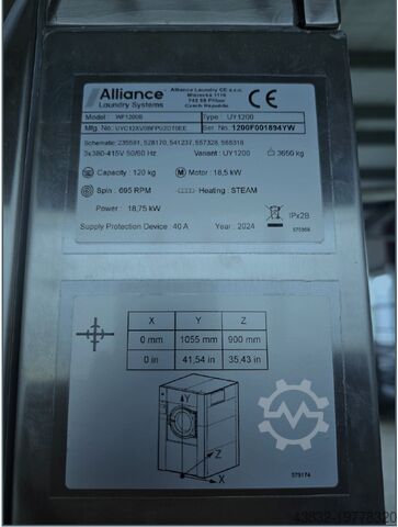 Industrial washing machine Alliance Laudray Systems WF 1200  B