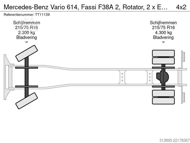 Crane Mercedes-Benz Vario 614, Fassi F38A 2, Rotator, 2 x Extra Fun...