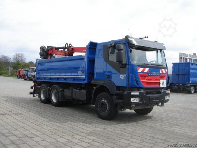 Tipper truck IVECO TRACKER 260T50 6x4 3-Achs Kipper Heckkran Espilo