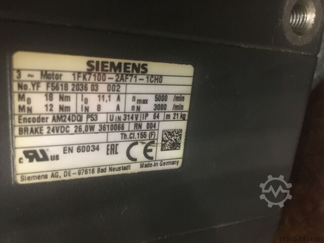 Siemens Motor mit Harmonic Drive Gear Siemens / Harmonic Drive 1FK7100-2AF71-1CH0 / HF-UC-65-80