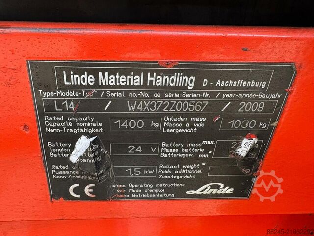 Elektrischer Hochhubwagen Linde L14, VS-22609 LINDE L14