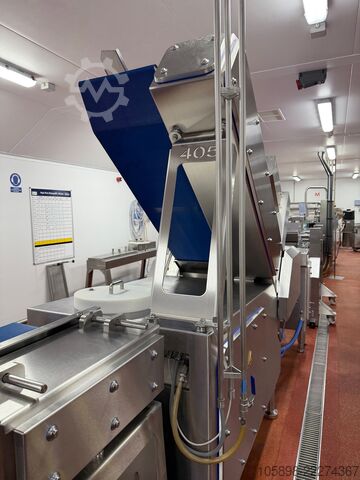 Schneide- und Verpackungslinien für gegartes Fleisch Weber and Multivac CCS405 and R535