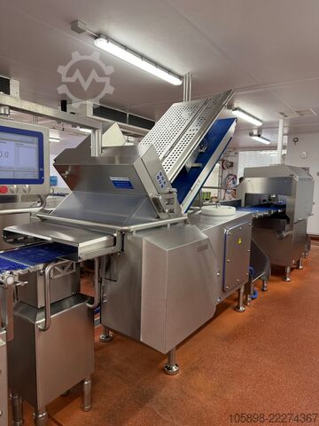 Schneide- und Verpackungslinien für gegartes Fleisch Weber and Multivac CCS405 and R535