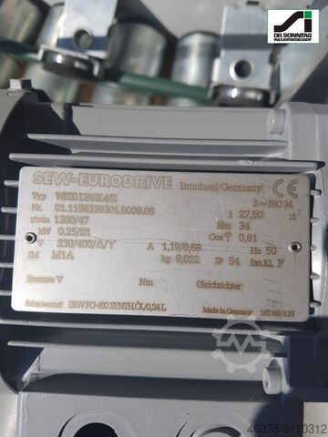 Curved roller conveyor 90° driven roller curve Dematic 500-430 IR765