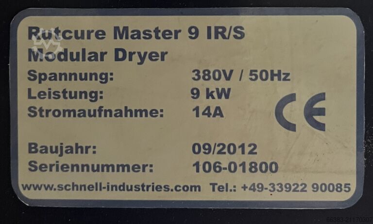 Trockenkanal rutcure M-9 Rutcure Master 9 IR/S