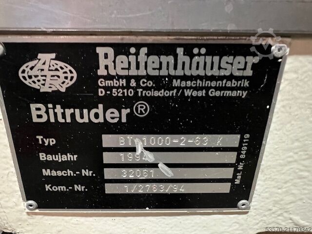 Doppelschneckenextruder, konisch Reifenhäuser BT 1000-2-63K