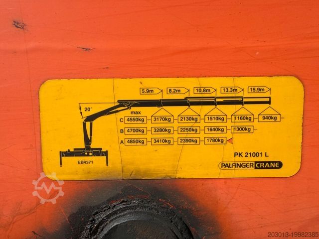 Pick-up van DAF XF 480 Pritsche Kran Palfinger 21000L