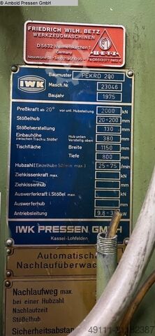 Eccentric Press - Single Column IWK PEKRD 200