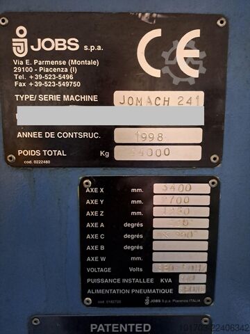 Portal Milling Machine JOBS Jomach 241