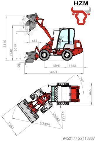 Loader HZM 810 Profi Kubota 25 PS