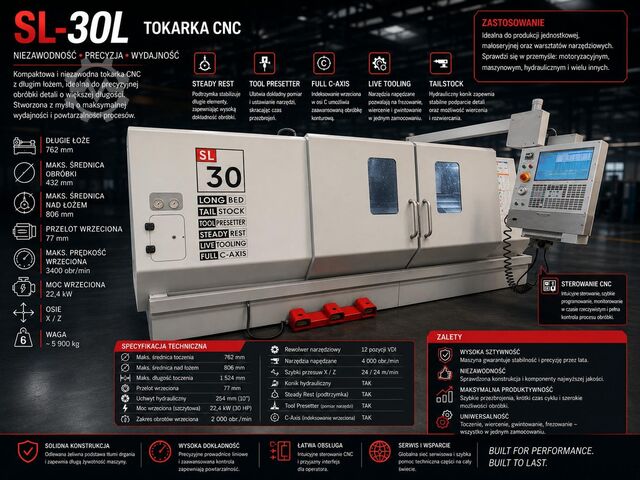 CNC lathe HAAS SL30 long bed 1500mm napędzane narzędzia