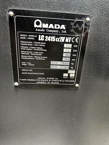 Laser cutting machine Amada LC-2415 Alpha IV NT