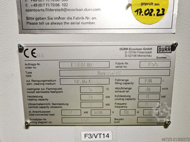 Waschanlage DÜRR ECOCLEAN Universal 81C