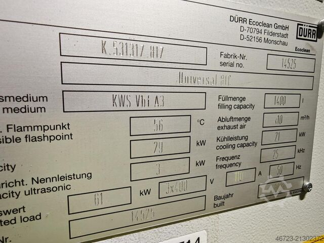 Waschanlage DÜRR ECOCLEAN Universal 81C