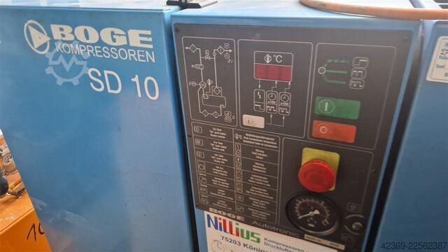Screw compressor BOGE SD10  mit Kältetrockner und 500 l Behälter