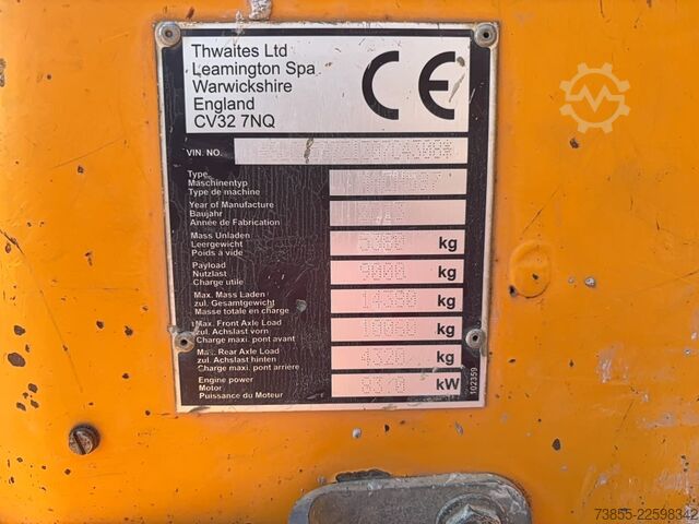 Site Dumper Thwaites MACH 597 engine damage