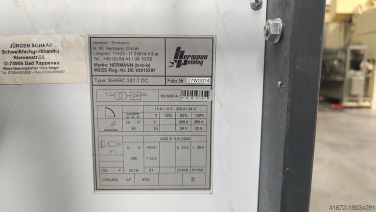 WIG-Schweißgerät H.W. Hermann GmbH SHARC 320 T DC