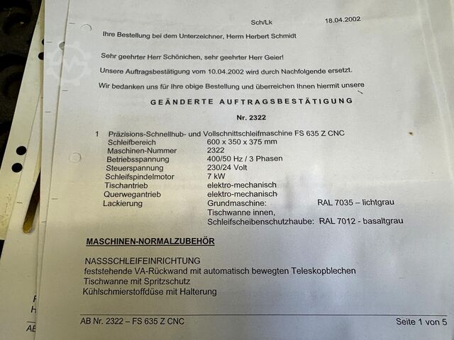 Surface grinding machine GEIBEL & HOTZ FS 635 Z CNC