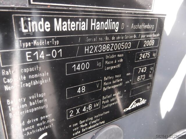 Elektro-Gabelstapler 3-Rad LINDE E 14-01 2009