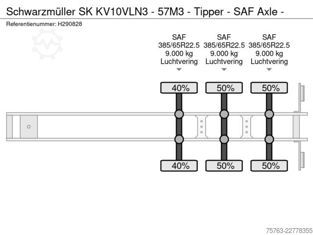 Kipper Schwarzmüller SK KV10VLN3 - 57M3 - Tipper - SAF Axle -